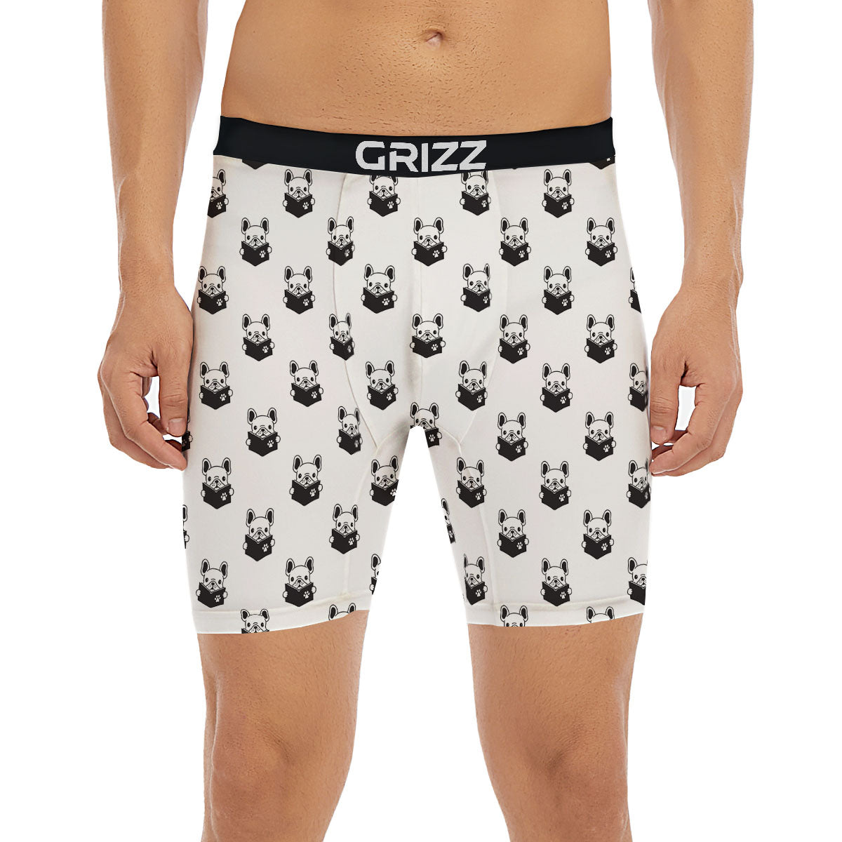 Reading Book French Bulldog Print Boxer Briefs-grizzshop