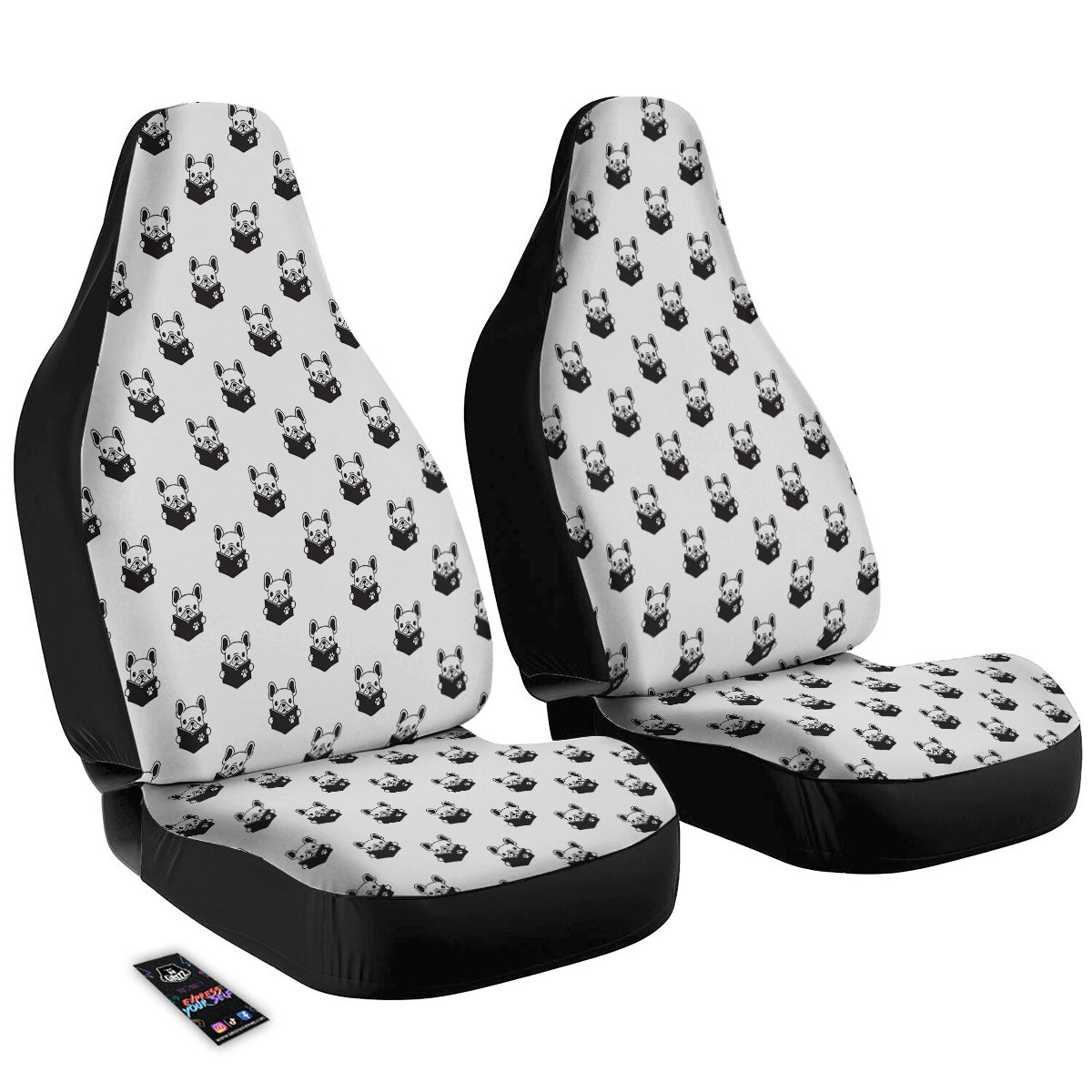 Reading Book French Bulldog Print Car Seat Covers-grizzshop
