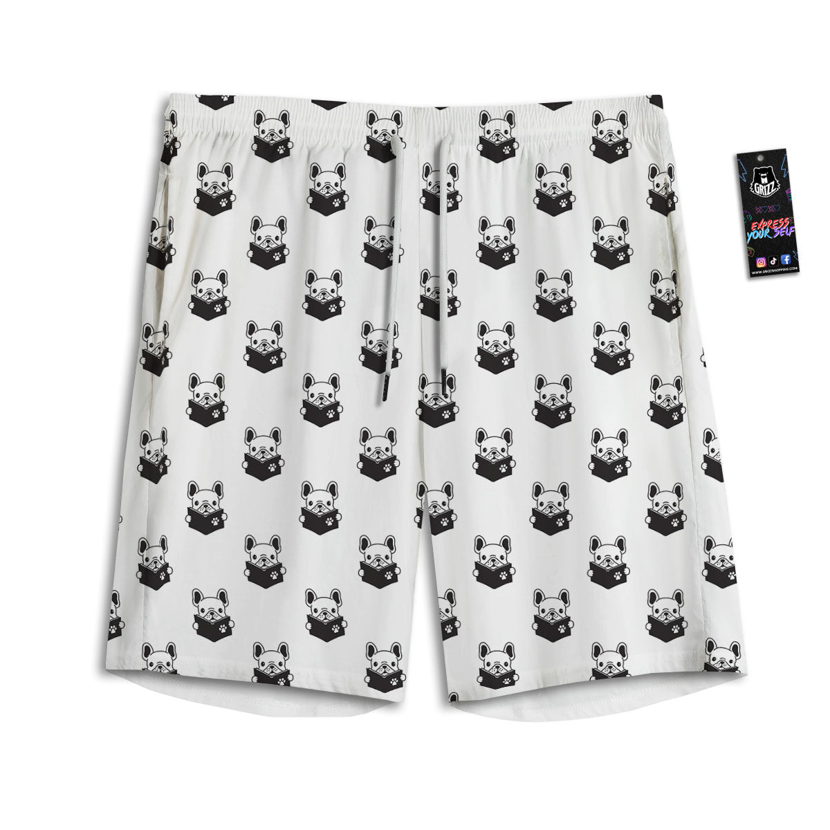 Samurai Woman Japanese Print Men's Athletic Shorts