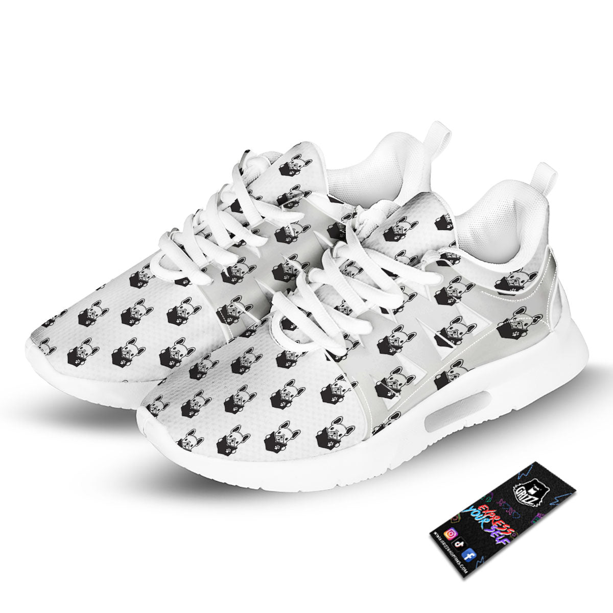 Reading Book French Bulldog Print Tennis Shoes-grizzshop