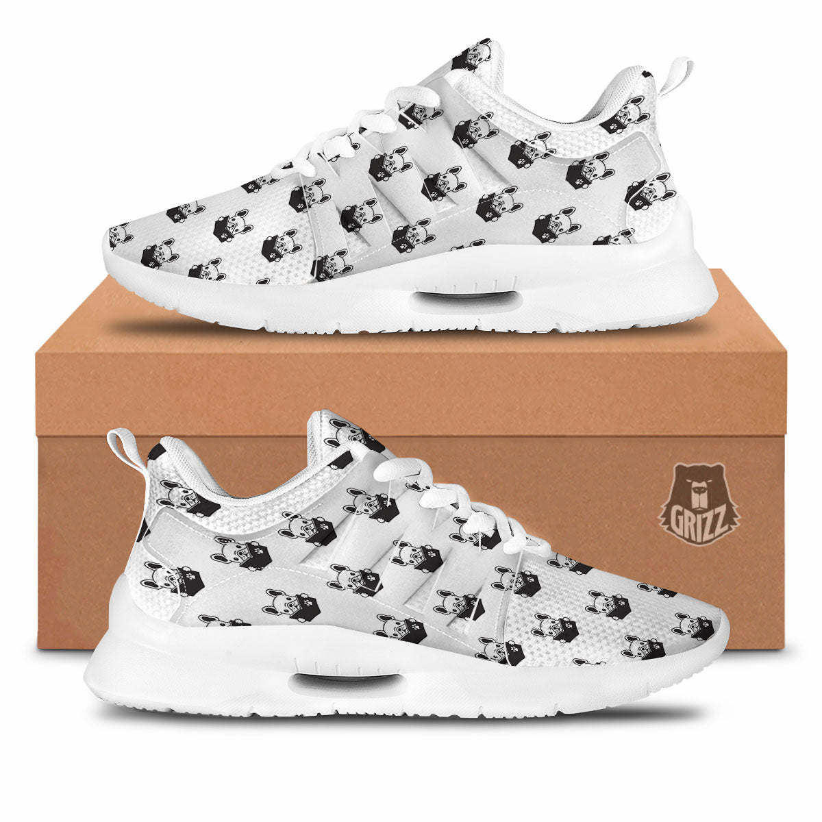 Reading Book French Bulldog Print Tennis Shoes-grizzshop