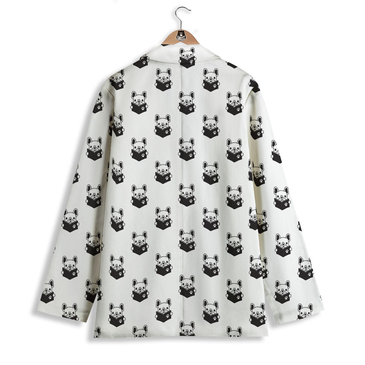 Reading Book French Bulldog Print Women's Blazer-grizzshop