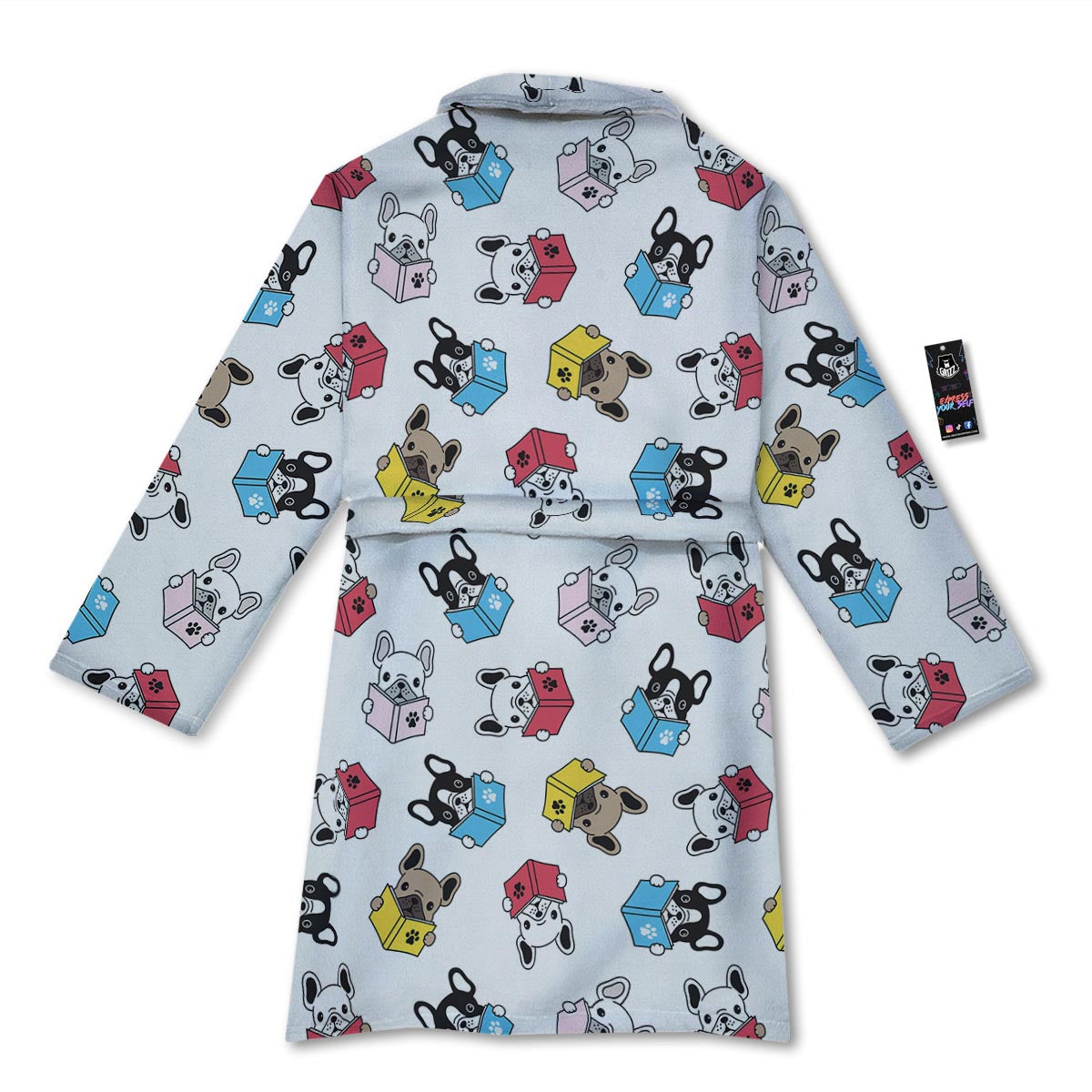 Reading Book Polar Bear Print Pattern Bathrobe-grizzshop