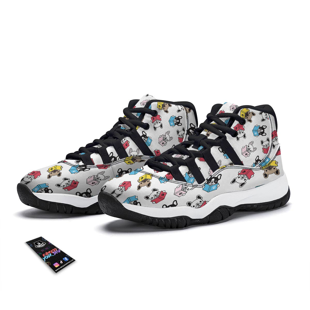 Reading Book Polar Bear Print Pattern Black Bball Shoes-grizzshop