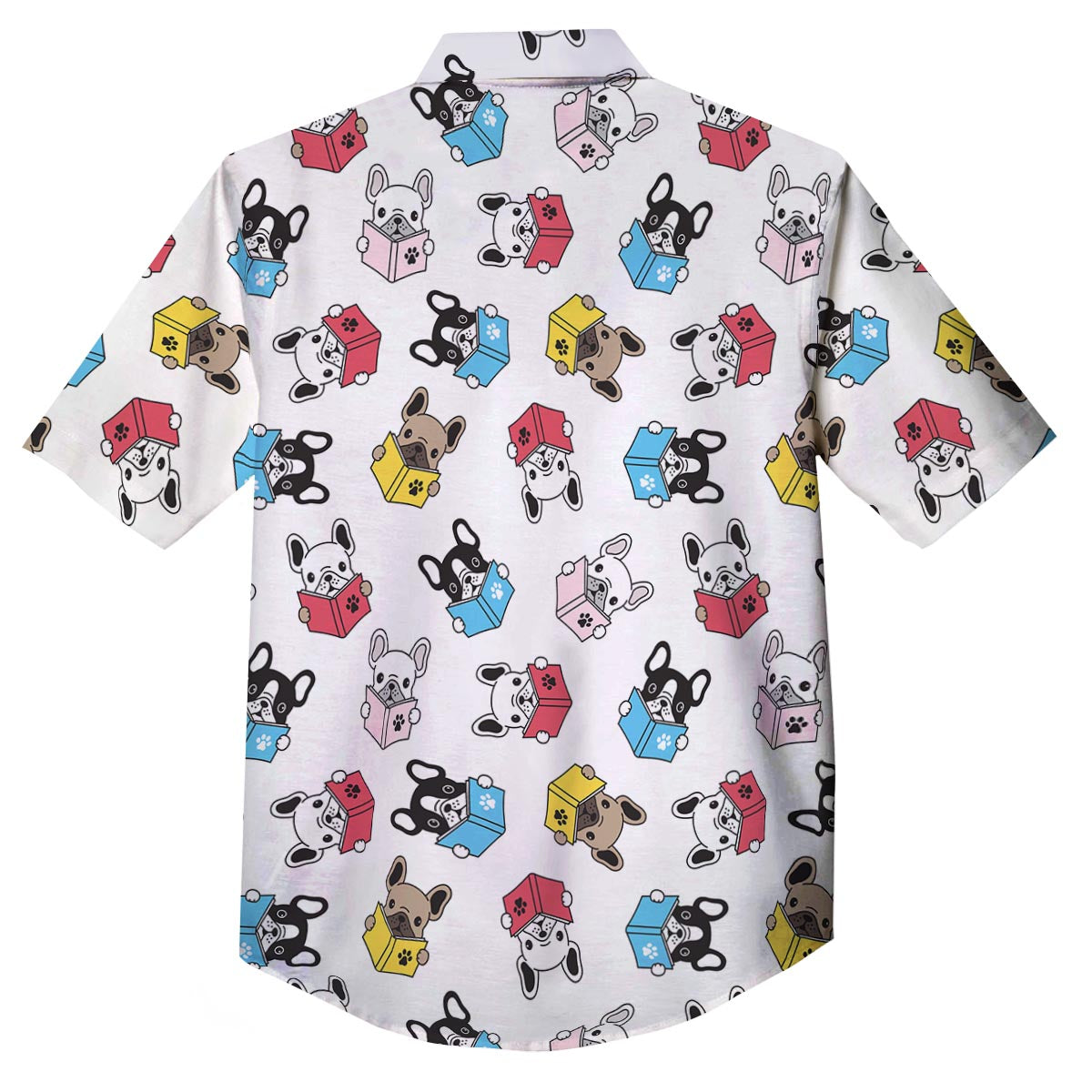 Reading Book Polar Bear Print Pattern Button Up Shirt-grizzshop