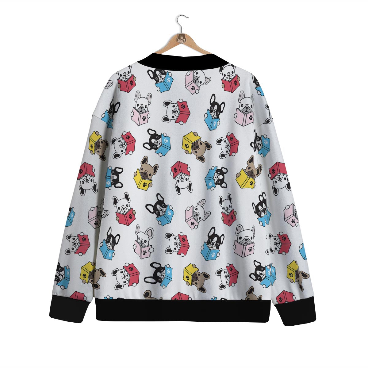 Reading Book Polar Bear Print Pattern Cardigan-grizzshop