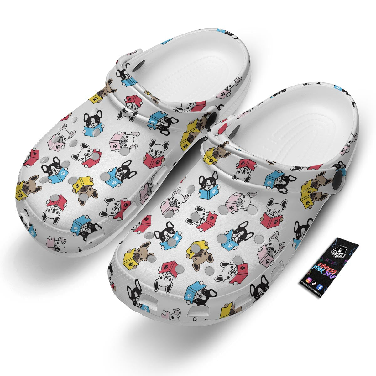 Reading Book Polar Bear Print Pattern Clog-grizzshop
