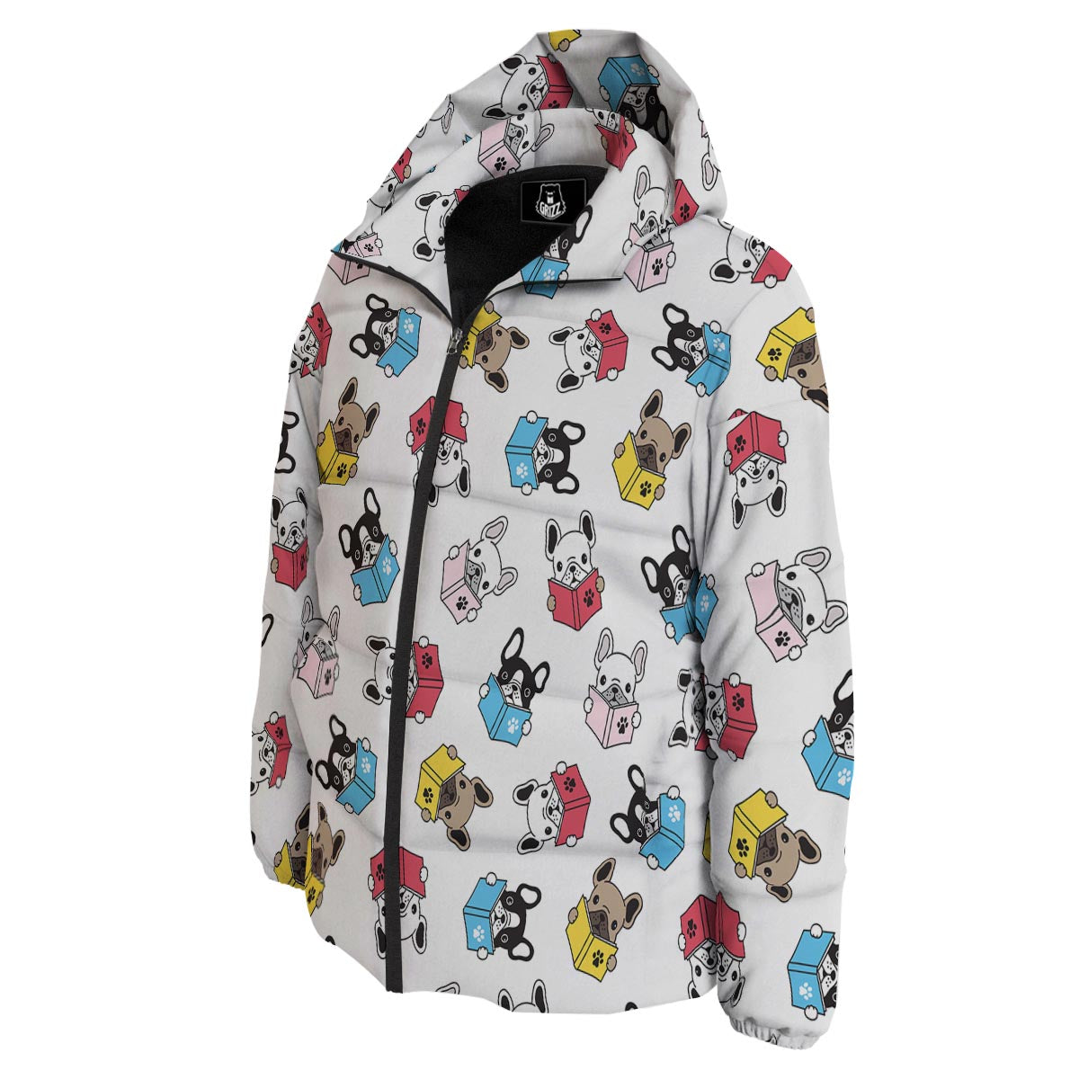 Reading Book Polar Bear Print Pattern Down Jacket-grizzshop