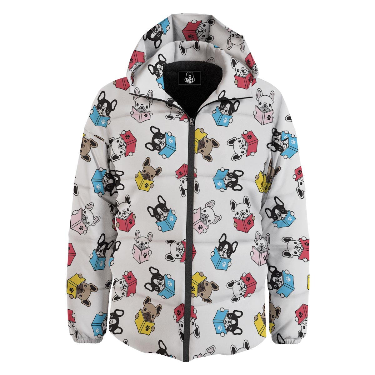 Reading Book Polar Bear Print Pattern Down Jacket-grizzshop
