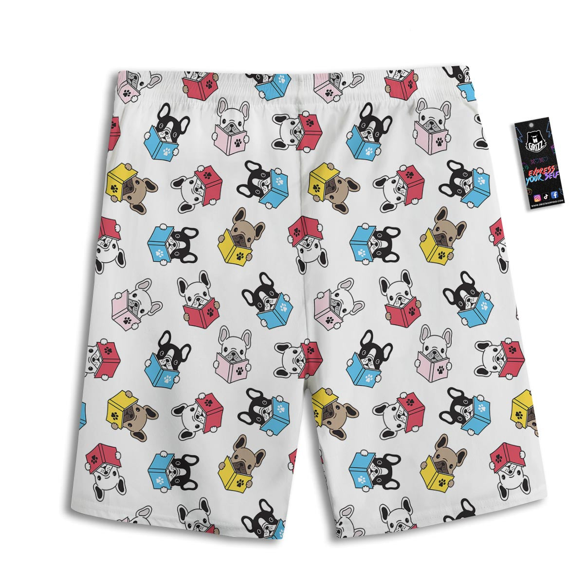 Reading Book Polar Bear Print Pattern Men's Athletic Shorts
