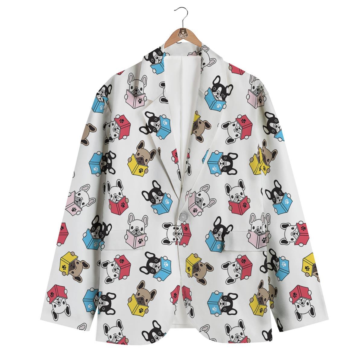 Reading Book Polar Bear Print Pattern Men's Blazer-grizzshop