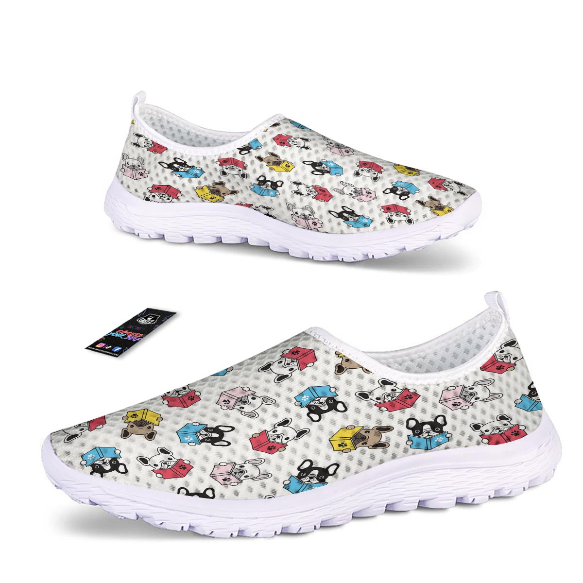 Reading Book Polar Bear Print Pattern Nurse Shoes-grizzshop