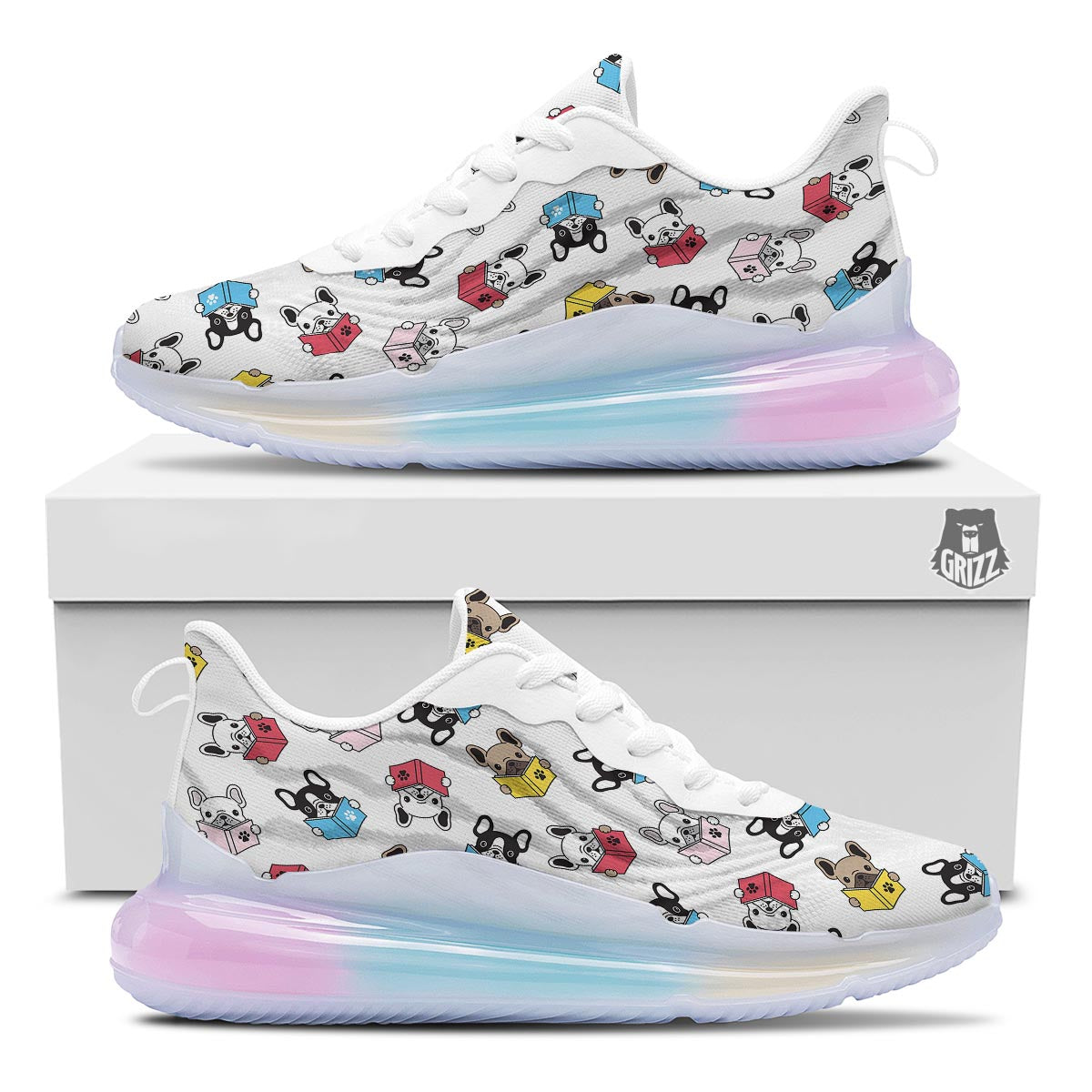 Reading Book Polar Bear Print Pattern Running Sneakers-grizzshop