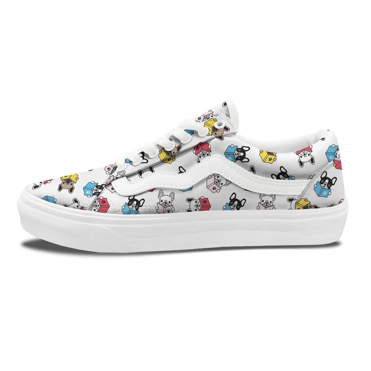 Reading Book Polar Bear Print Pattern Skate Shoes-grizzshop