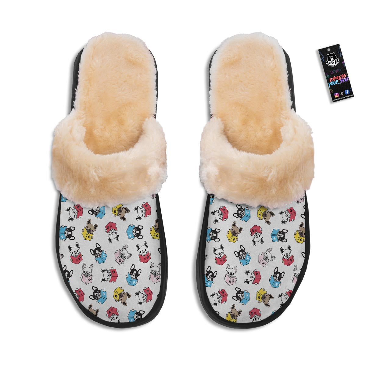 Reading Book Polar Bear Print Pattern Slippers-grizzshop