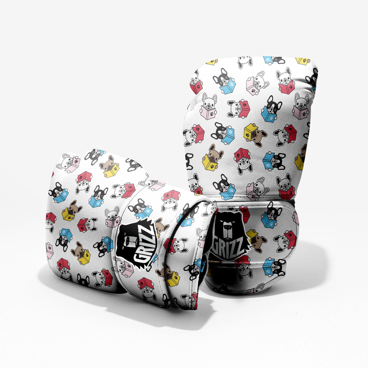 Reading Book Polar Bear Print Pattern Pro Boxing Glove