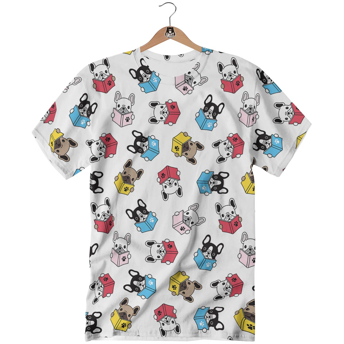 Reading Book Polar Bear Print Pattern T-Shirt-grizzshop