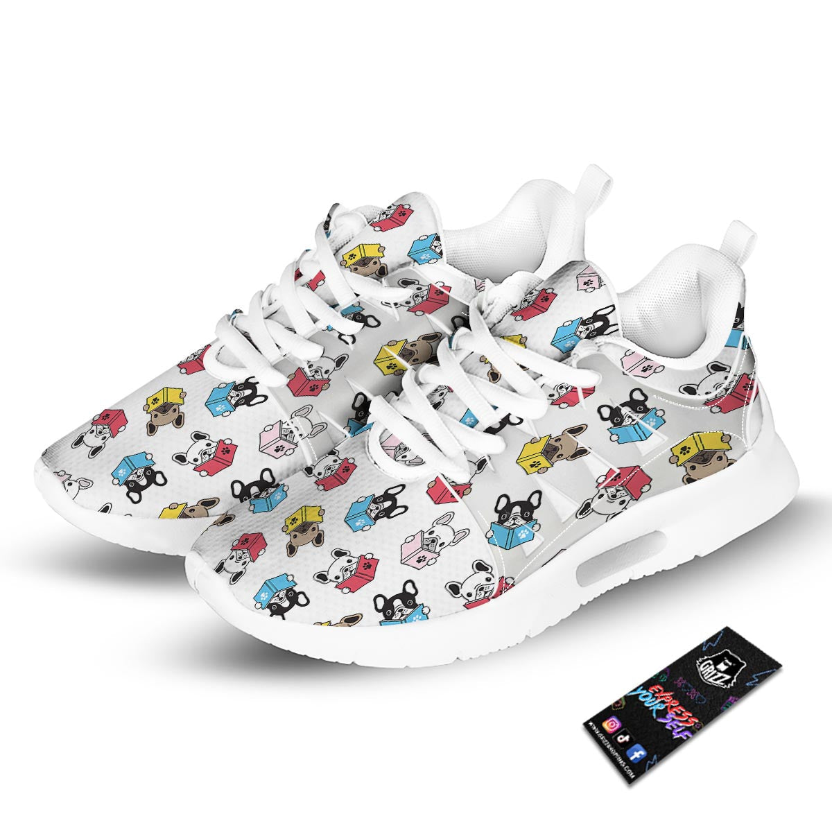 Reading Book Polar Bear Print Pattern Tennis Shoes-grizzshop