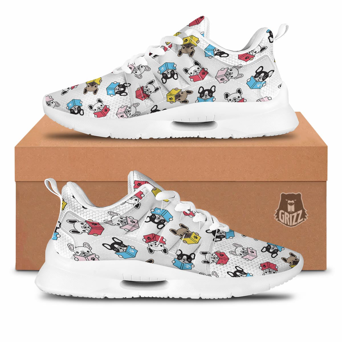 Reading Book Polar Bear Print Pattern Tennis Shoes-grizzshop