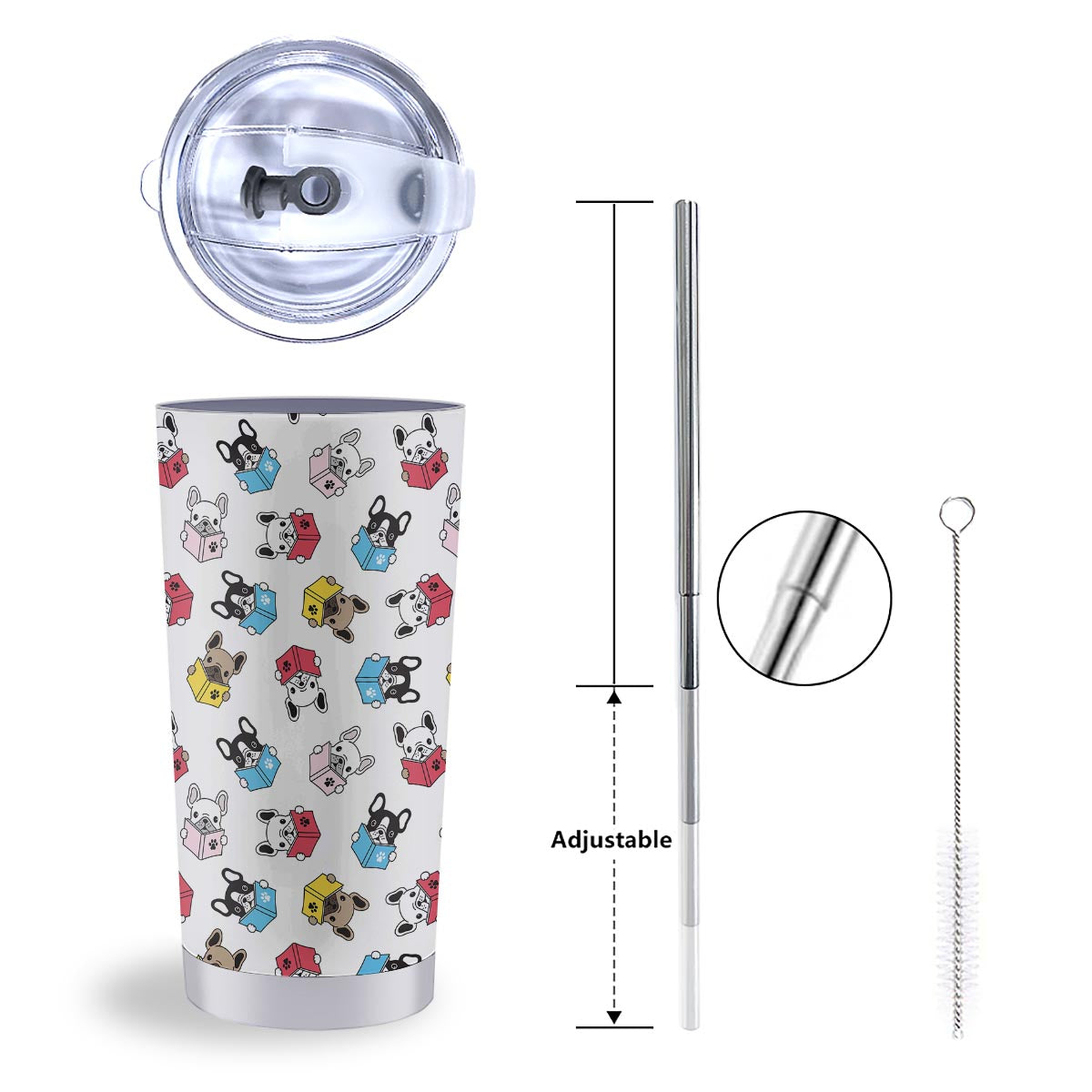 Reading Book Polar Bear Print Pattern Tumbler-grizzshop