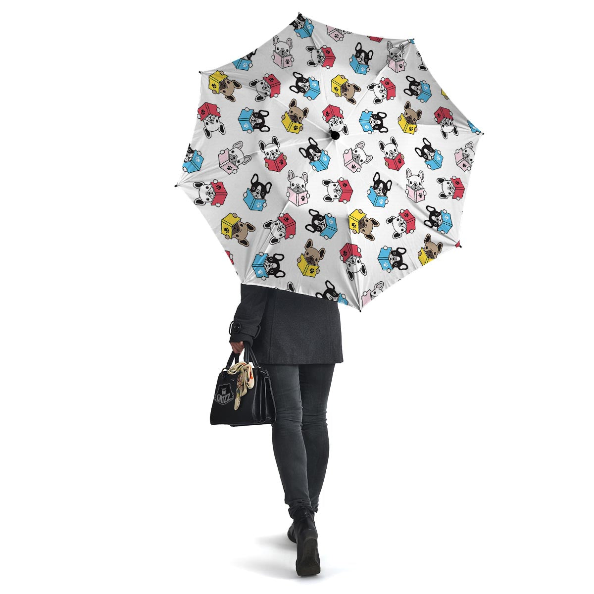 Reading Book Polar Bear Print Pattern Umbrella-grizzshop