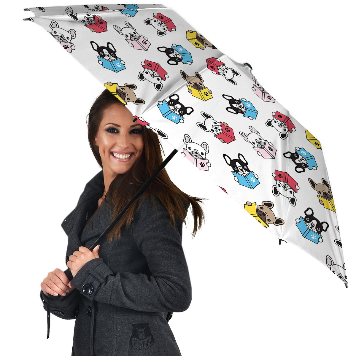 Reading Book Polar Bear Print Pattern Umbrella-grizzshop