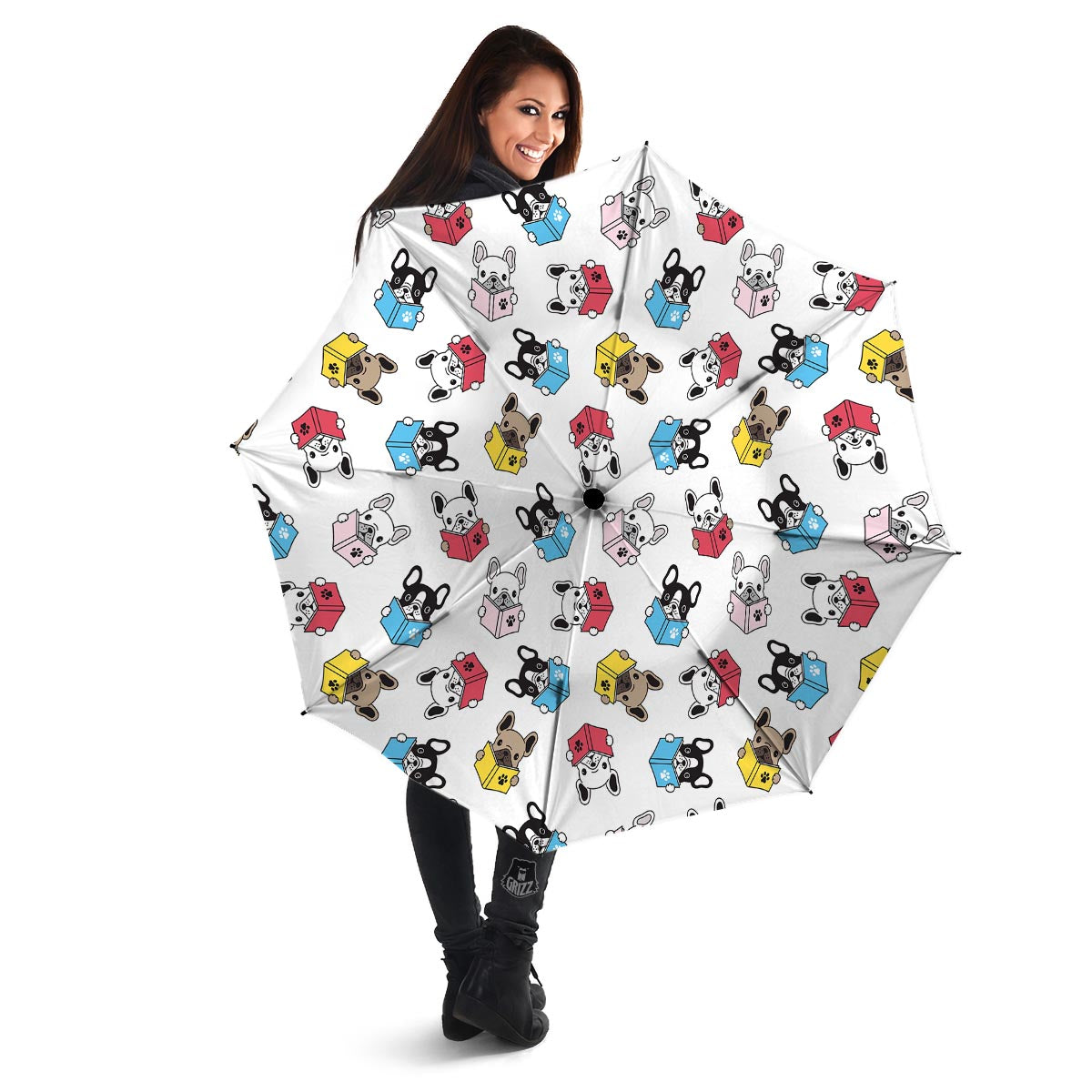 Reading Book Polar Bear Print Pattern Umbrella-grizzshop