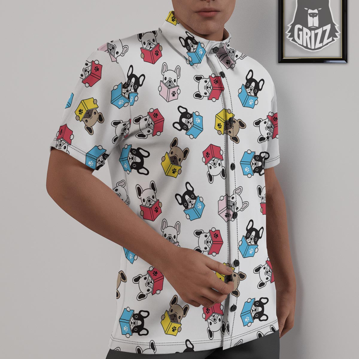 Reading Book Polar Bear Print Pattern Untucked Shirts-grizzshop