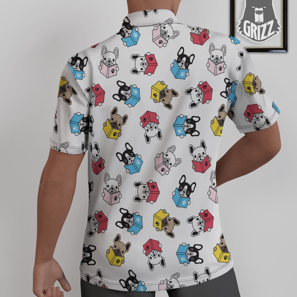 Reading Book Polar Bear Print Pattern Untucked Shirts-grizzshop