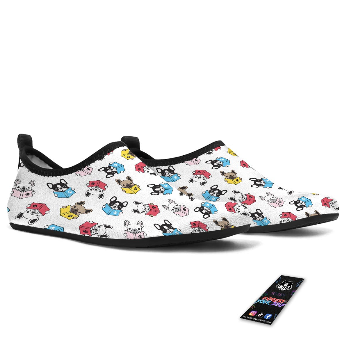 Reading Book Polar Bear Print Pattern Water Shoes-grizzshop