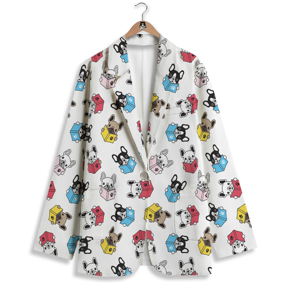 Reading Book Polar Bear Print Pattern Women's Blazer-grizzshop