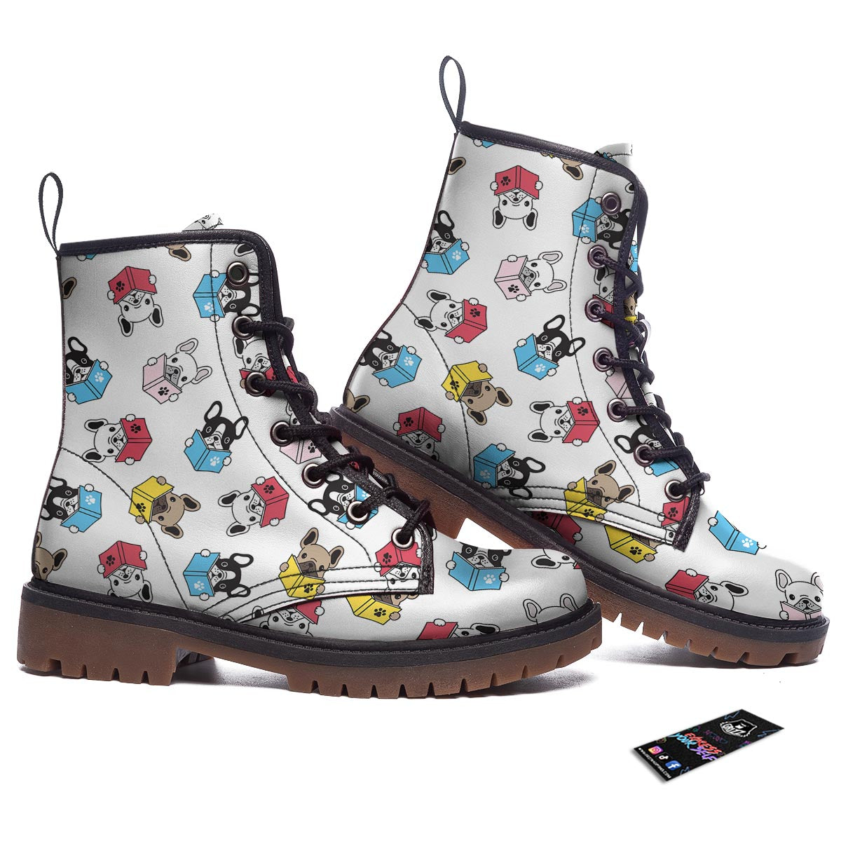 Reading Book Polar Bear Print Pattern Work Boots-grizzshop