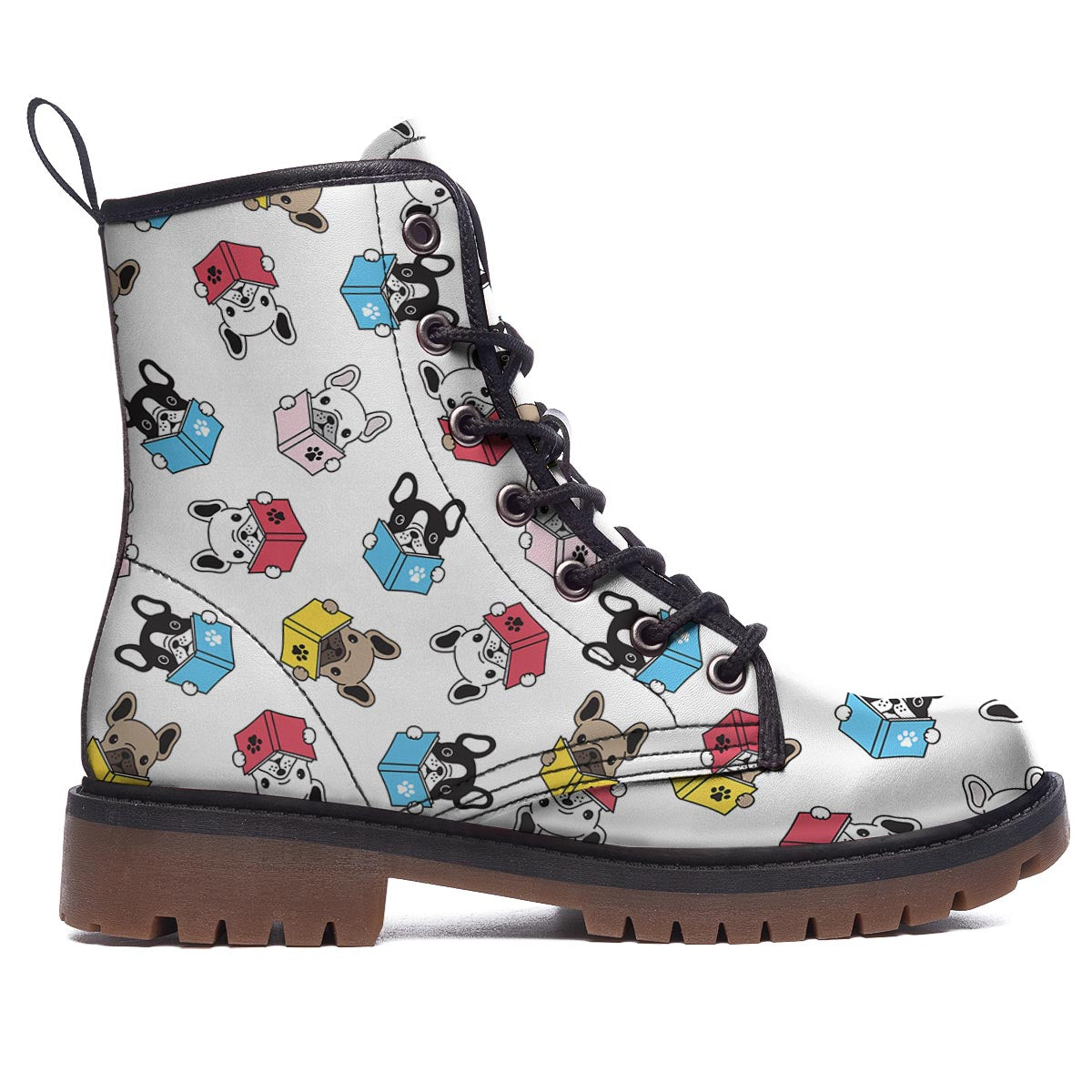 Reading Book Polar Bear Print Pattern Work Boots-grizzshop