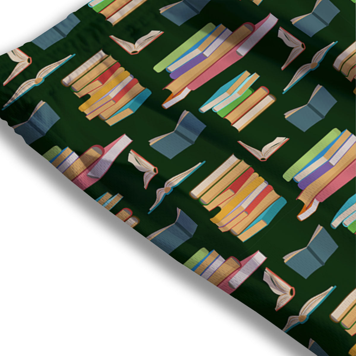 Reading Books Pile Print Pattern Mesh Shorts
