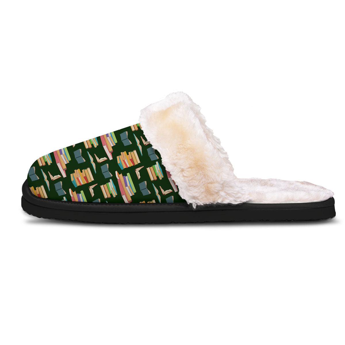 Reading Books Pile Print Pattern Slippers-grizzshop