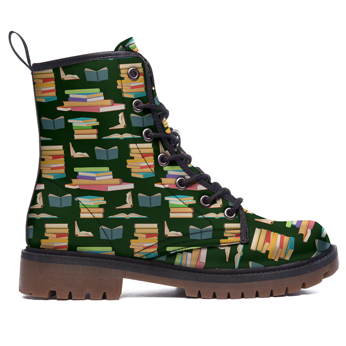 Reading Books Pile Print Pattern Work Boots-grizzshop