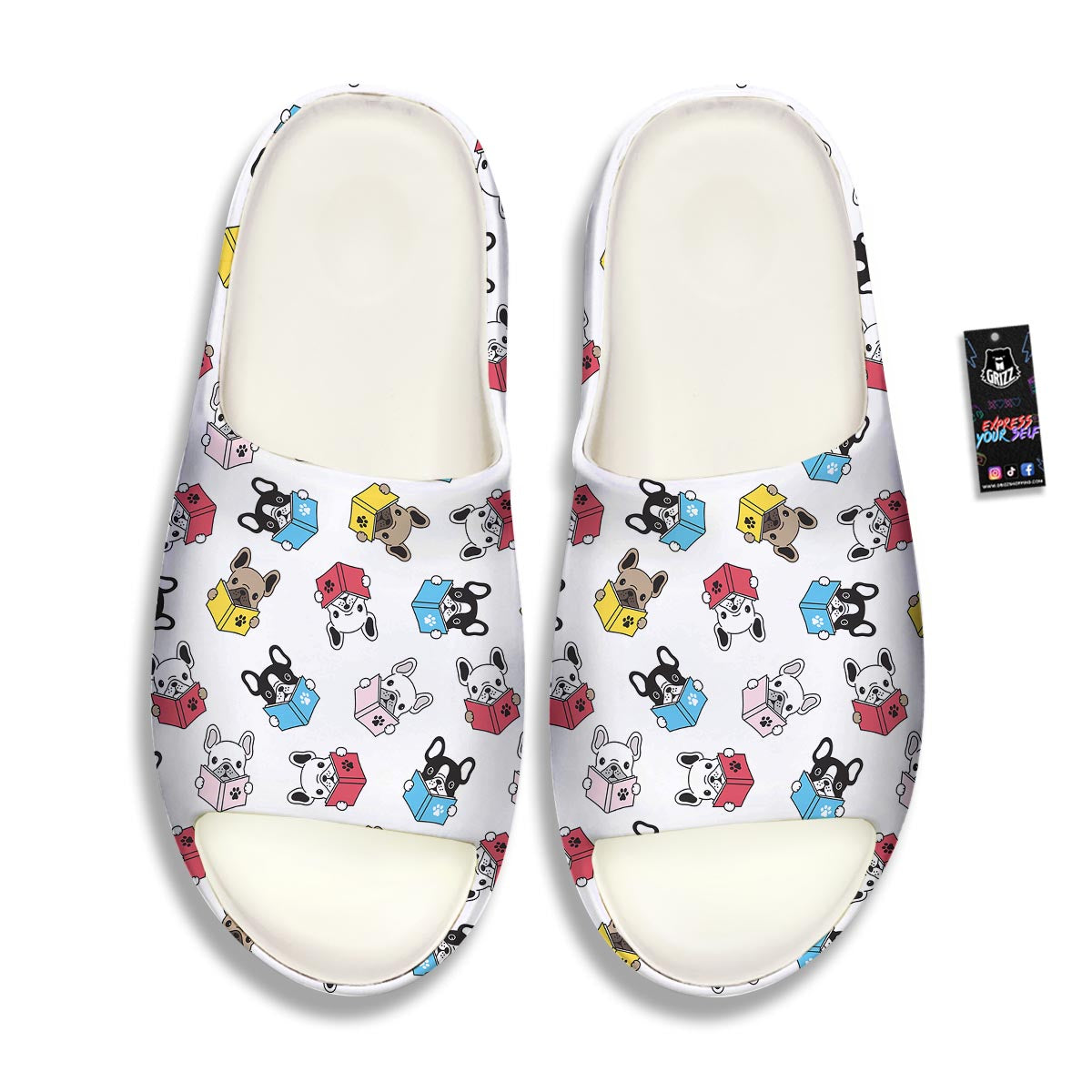 Reading Book Polar Bear Print Pattern Sandals-grizzshop