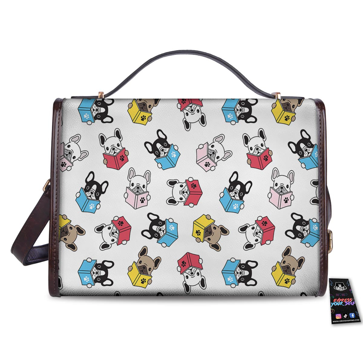 Reading Book Polar Bear Print Pattern Women's Satchel Bag