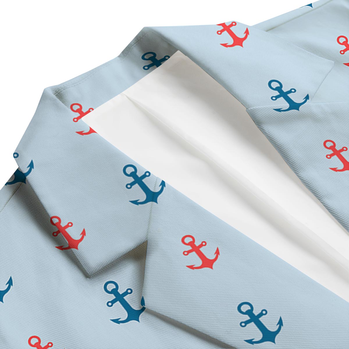 Red Anchor Nautical Pattern Print Men's Blazer-grizzshop