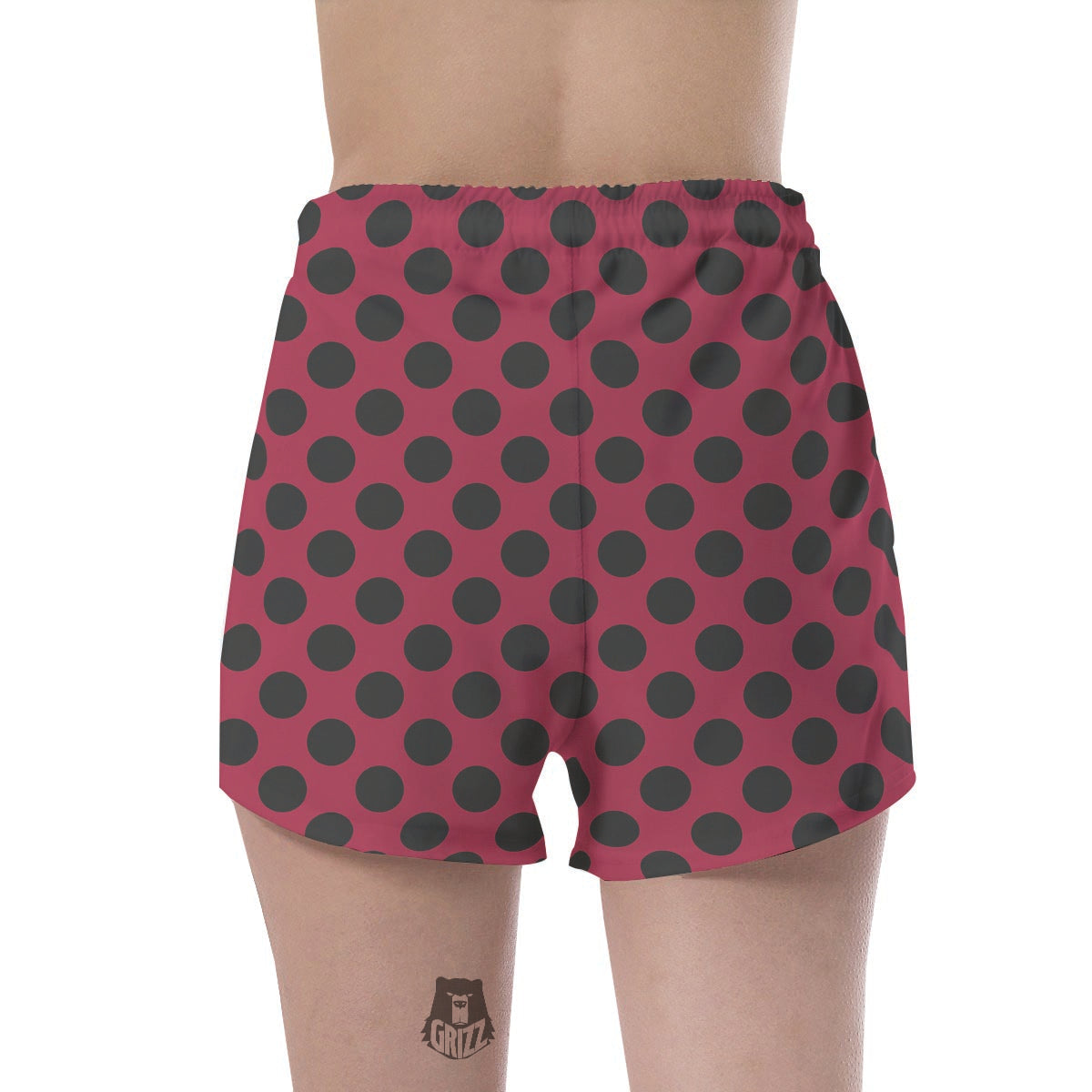 Red And Black Polka Dot Women's Shorts-grizzshop