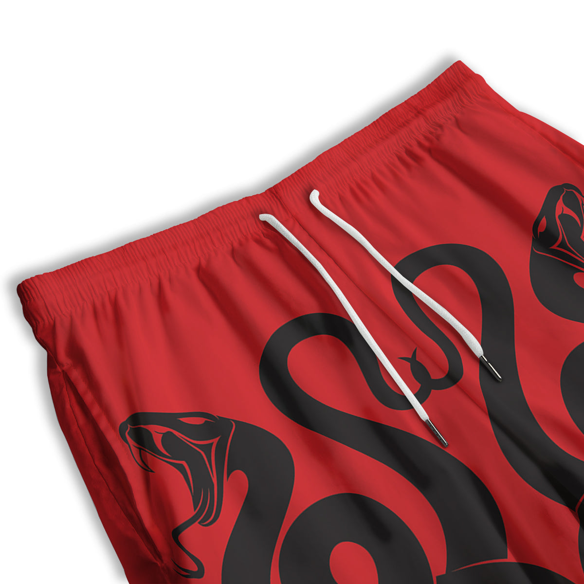 Red And Black Snakes Sign Print Men's Athletic Shorts