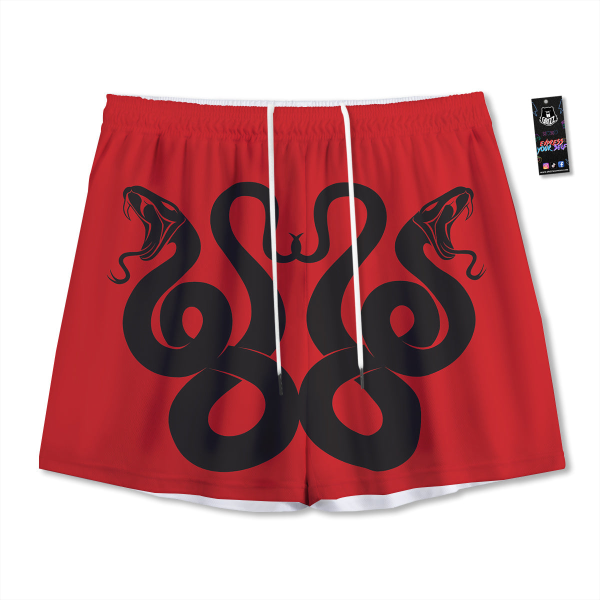 Scary Evil Clown Print Pattern Mesh Shorts