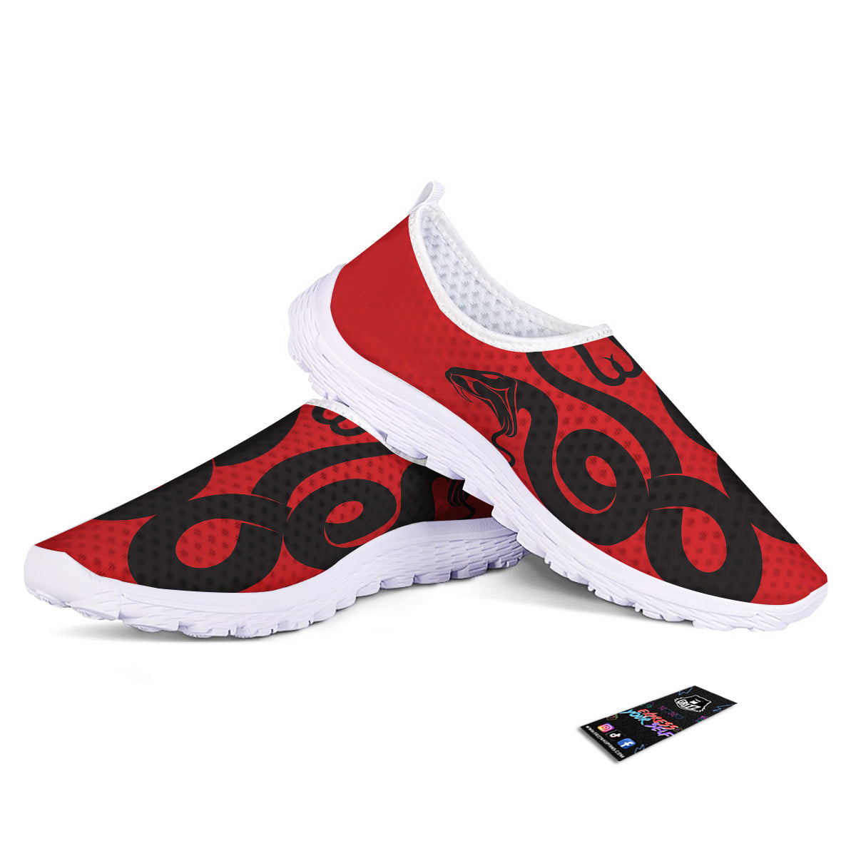 Red And Black Snakes Sign Print Nurse Shoes-grizzshop