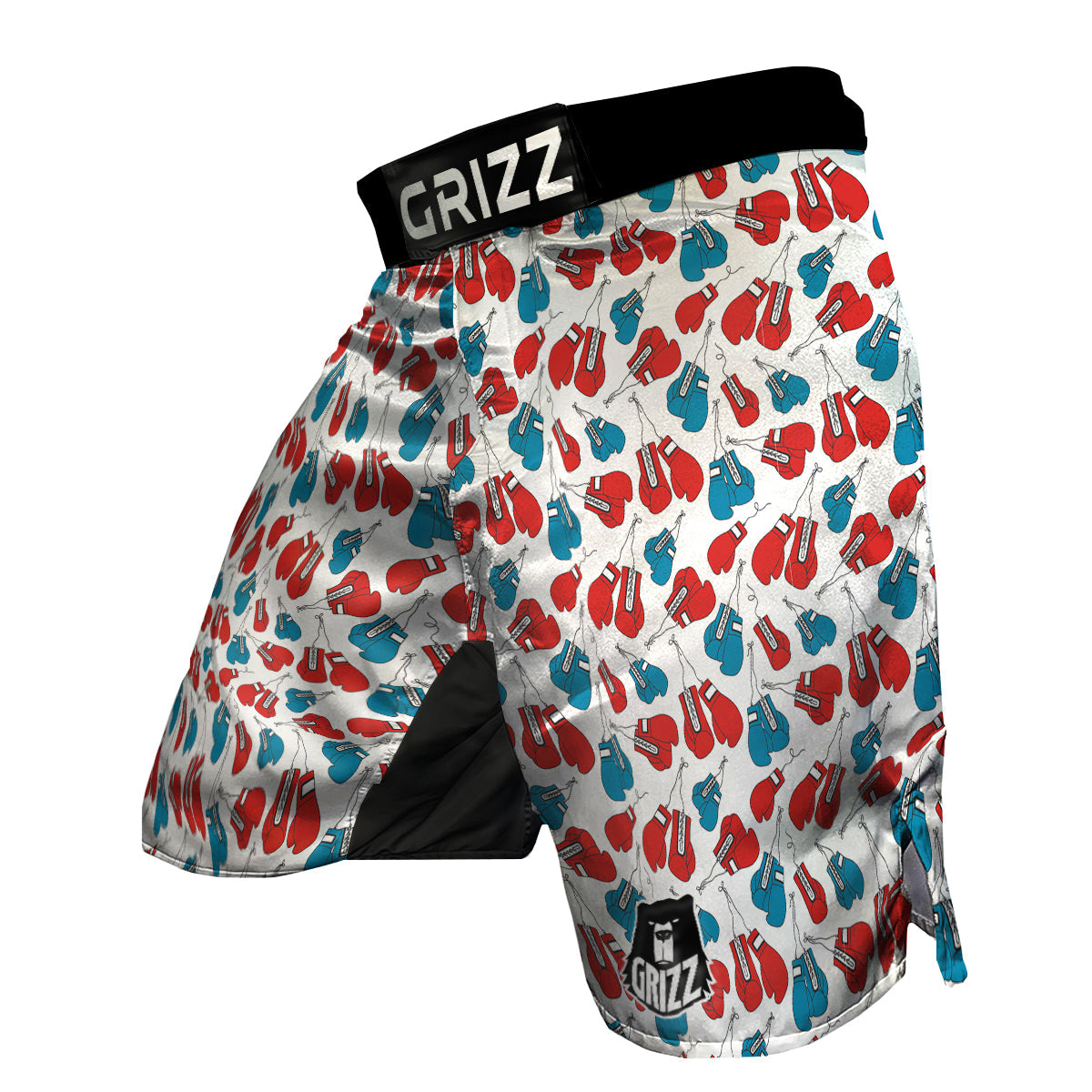 Red And Blue Boxing Glove Print Pattern MMA Shorts-grizzshop