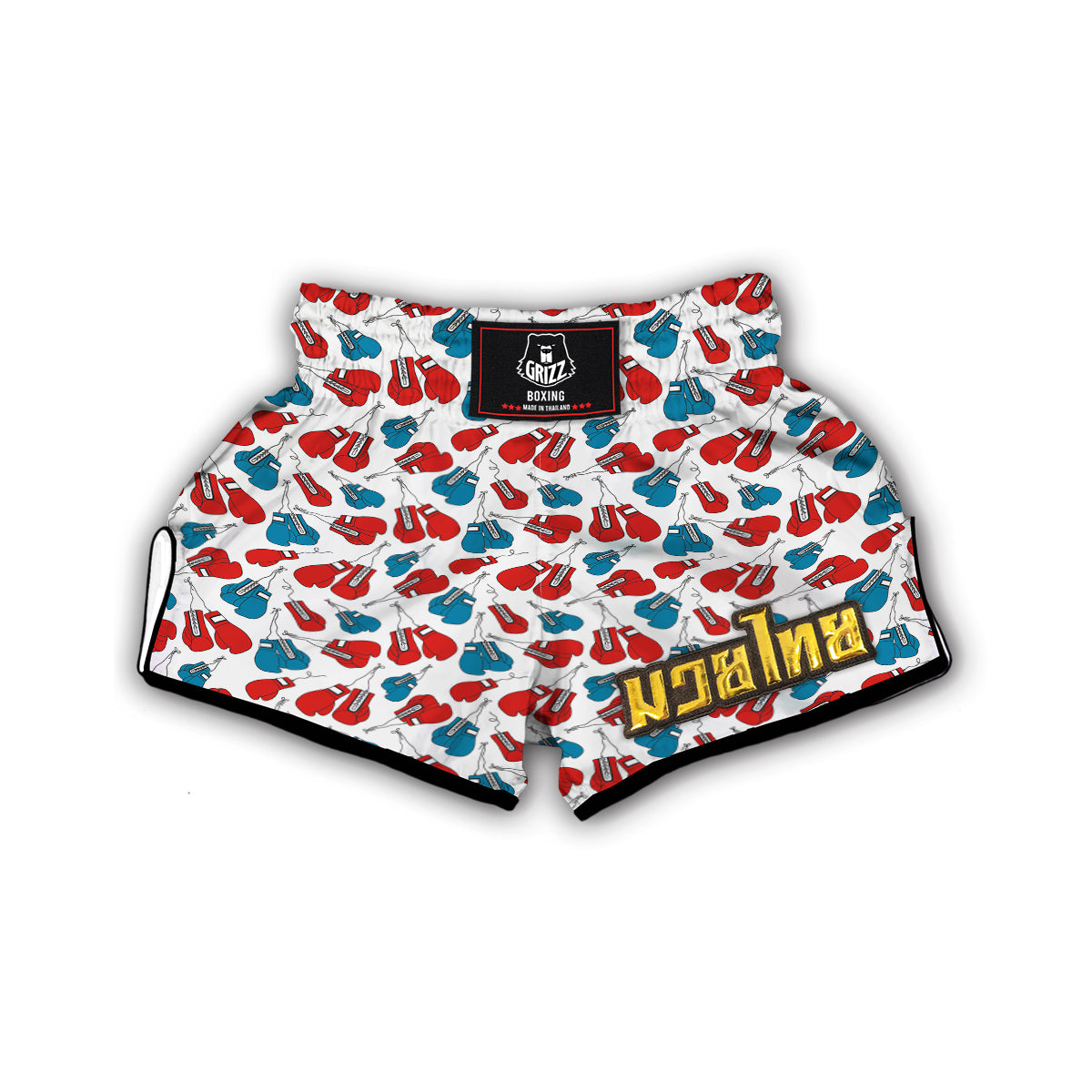 Red And Blue Boxing Glove Print Pattern Muay Thai Boxing Shorts-grizzshop