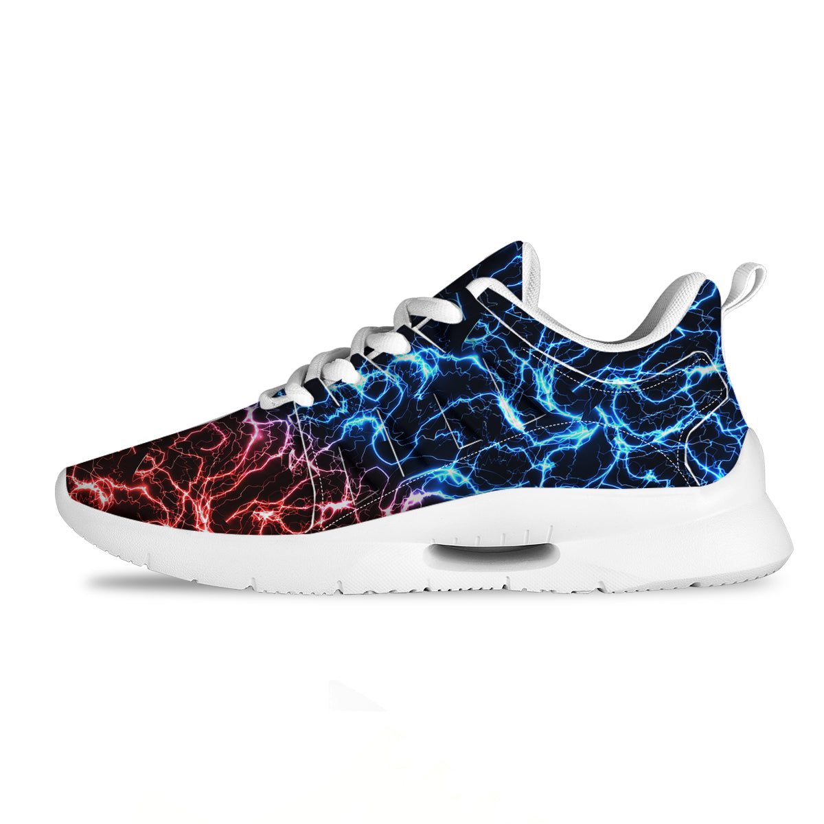 Red And Blue Electrical Print Tennis Shoes-grizzshop
