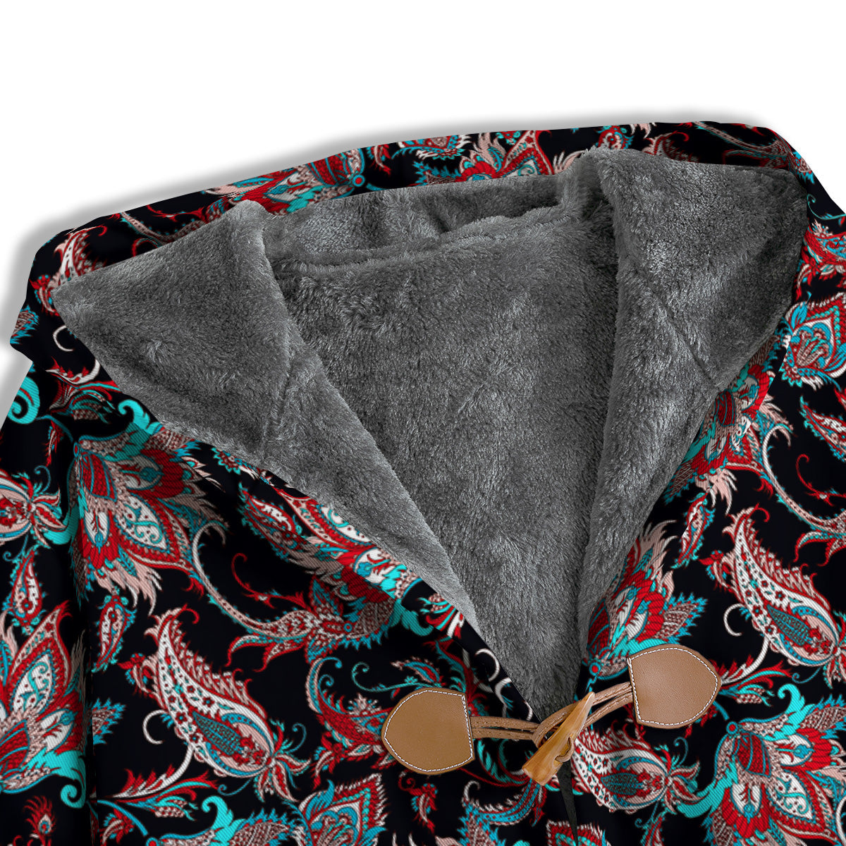 Red And Blue Neon Paisley Floral Print Pattern Men's Windbreaker Jacket-grizzshop