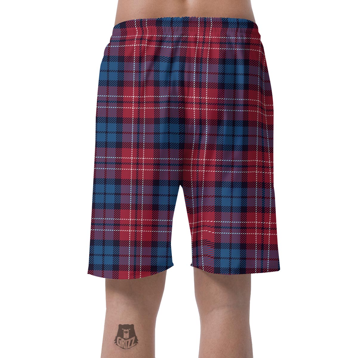 Red And Blue Plaid Tartan Men's Shorts-grizzshop