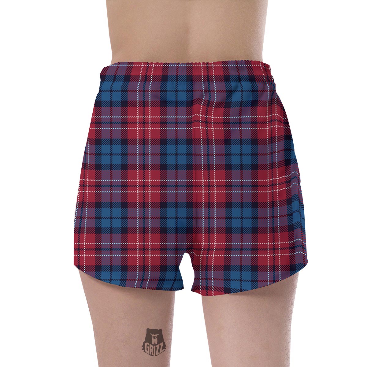 Red And Blue Plaid Tartan Women's Shorts-grizzshop