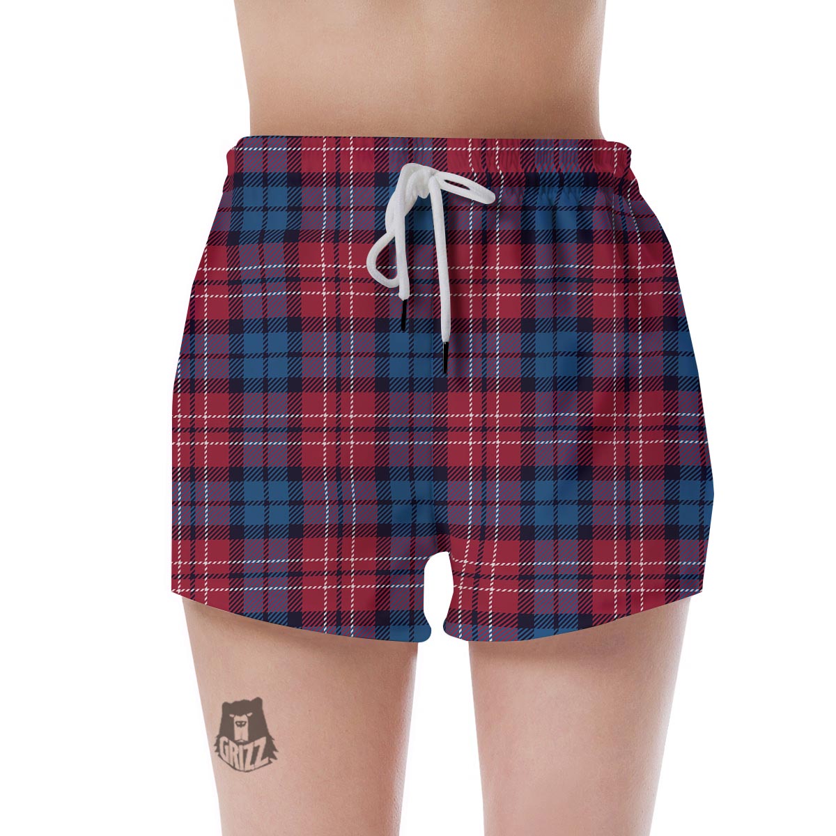 Red And Blue Plaid Tartan Women's Shorts-grizzshop
